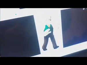 Characters getting scared by several logos.