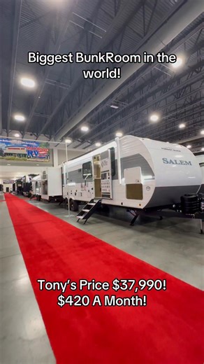 Tony T Rv on Instagram: "￼ world’s largest bunkhouse #biggestrv #tonytrv #rv #salem #rvshow ￼"