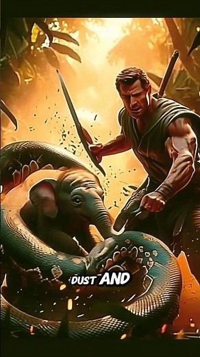 Unbelievable! Brave Heroes vs GIANT Python 🐍 Rescuing Elephant Family #Shorts