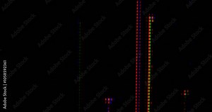 macro view of 4K LED matrix red, blue, and green sub-pixels, monitor, or TV screen. Colored pixels texture creates an abstract pattern.
