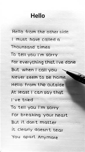 Adele - Hello 🤗 (Lyrics)