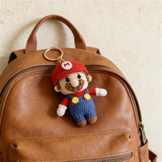 Cute Super Mario Bros Crochet Doll Keychain,adorable Handmade Game Character Charm for Backpack & Key Rings|backpack Pendant|game Lover Gift - Etsy Canada