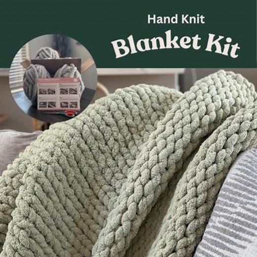 Chunky Knit Blanket DIY "knit Kit" | Cozy Crafting | Do It Yourself | Make Your Own Blanket | Yarn and Instructions Included | Craft - Etsy