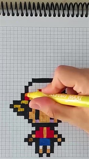 How to Draw Luffy (One Piece) - Pixel Art Tutorial