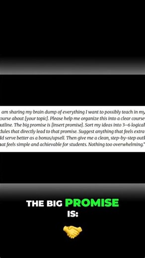 AI Organizes Your Course Outline FAST! Brain Dump to Masterclass #shorts