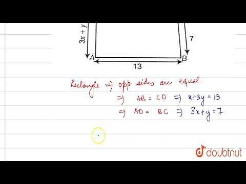 Find the values of x and y in the following rectangle