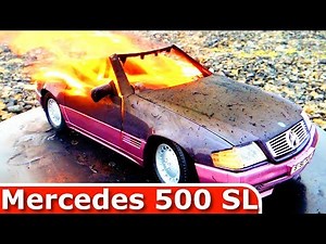 Burning my Mercedes 500 SL 1989. The Car is on FIRE - Toy Cars Burnout