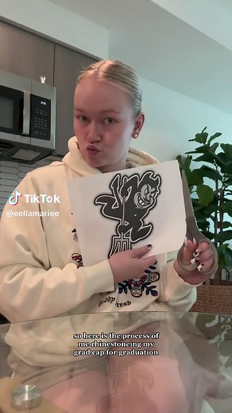 always and forever a rhinestone gal 💎 #graduation #gradcap #diy #rhinestones #amazon #college #fyp #artist #artistsoftiktok