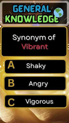 what is the synonym of Vibrant #englishgrammar |#synonyms #brainteaser #puzzle
