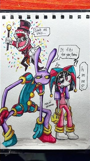 Drawing Caine swap Jax and Pomni costume #tadc #drawing #cartoon #theamazingdigitalcircus #fyp
