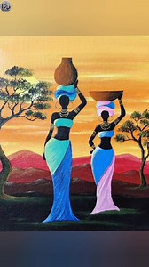 African Tribal Art | Acrylic Painting #drawing #acrylicpainting #scenery | Drawing Book