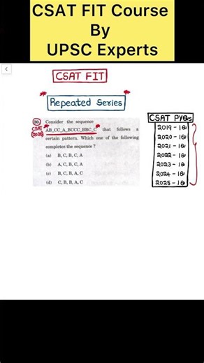 Repeated Series based questions of CSAT Paper
