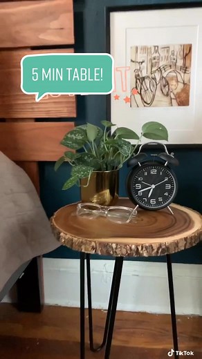Quick DIY Home Decor Ideas with Wood Slice Cutting Board and Side Table