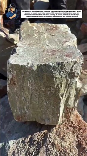Stone Splitting with Wedge and Hammer | Traditional Stone Masonry Technique