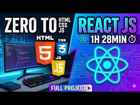 Code HTML, CSS, JS & React JS From Scratch in Under 1 Hour 30 Mins!