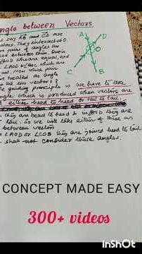 ANGLE BETWEEN VECTORS @EDUCATION PLUS BY DATTA SIR