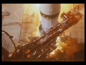1969 Apollo 11 Saturn V launch in slow motion, Pad Camera 1 (looking down from top)