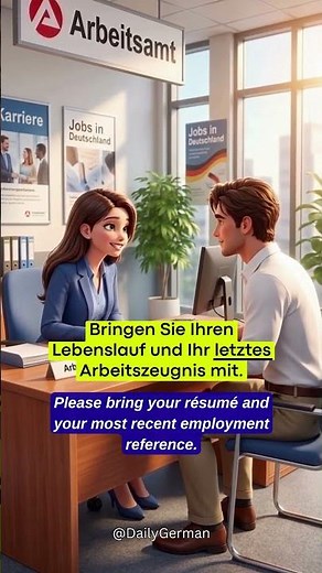 Registering at the Unemployment Office: Conversation in German & English (B2)