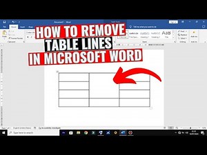 How to remove table lines in Microsoft Word