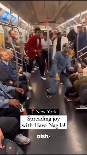 Hava Nagila means “Let us rejoice” or “Let us be happy” in Hebrew. It’s also the words to a famous Jewish folk song! 🎶🥳 #Jewish #HavaNagila #Dancing #NewYork #Subway | aish.com