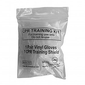 MCR Medical CPR Student Training Kits with Shield & Gloves, 10 Pack