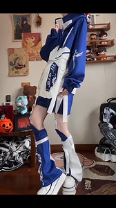 🩹 Manga-Inspired Techwear Today’s light subculture outfit inspiration. Shop the full set: https://www.devilinspired.com/genu-pavilion/techwear-landmine-coord-set-modular-detachable-jacket-shorts-and-cyber-leg-warmers-in-klein-blue-and-white.html Free shipping on orders over $69 now! | Devilinspired