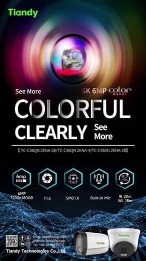 Tiandy Sk 6MP Colormaker——Meet your needs for high-definition resolution, redefine cost-effective security with three core strengths: waterproof, accurate identification, and dual-light night vision! 💯 Make every penny of your budget count, and universal security has never been so valuable!#budgetbinder #security #tiandy 👏