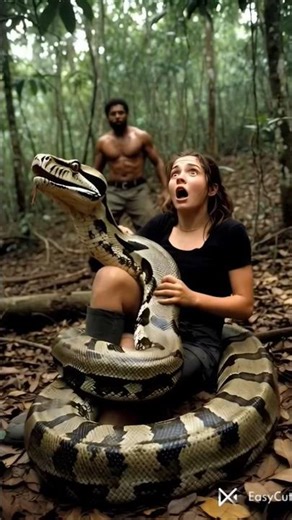 Brave Boy Saves Girl from Giant Python in the Jungle | Intense Survival Story #shorts #youtubeshorts