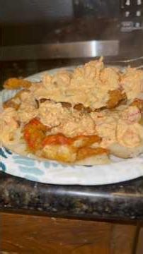 Fried Softshell Crab Loaded Baked Potato w/ Crawfish Cream Sauce! 🔥#softshellcrab #crawfish #cajun