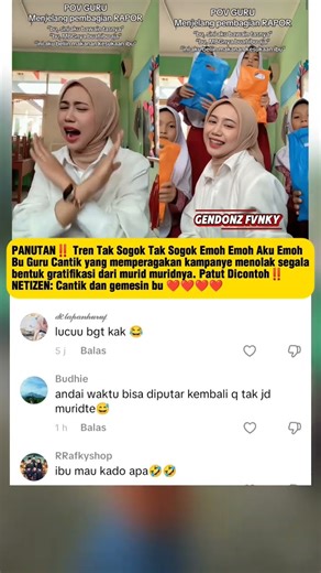 Tren Tak Sogok Tak Sogok Emoh Emoh Emoh Dance Bu Guru Cantik Lucu Patut Ditiru‼️#dancevideo #fyp