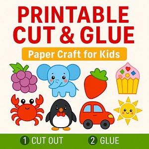 Printable Cut & Glue Activity Pack – 194 Pages of Fun Crafts for Kids | Digital Download | Paper Craft Templates for Preschool - Etsy Canada