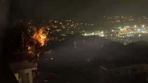 Storm Goretti in Cornwall - Newlyn powerlines