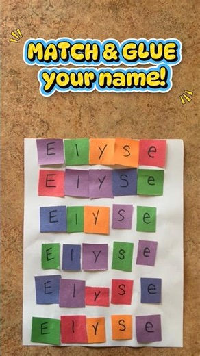 Match & Glue Your Name? | Preschool Name Activity ✂️ Glue & Learn