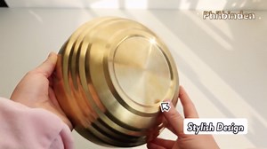 7.4" Gold Decorative Bowl Key Bowl Stainless Steel Fruit Bowl Modern Stylish Metal Centerpiece for Kitchen Counter, Key Catch All & Entryway Table Centerpiece