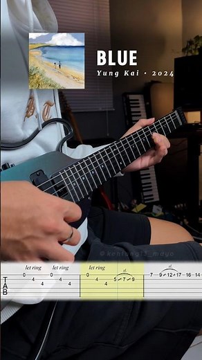 Blue - Yung Kai (guitar+tab) #guitartutorial #guitartabs #yungkai #guitarcover