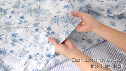 Tommy Bahama - King Size Sheet Set, 100% Cotton Percale Bedding with a Crisp & Cool Feel, Bed Sheets with Matching Fitted Sheet & Pillowcases (Palm Day Green)