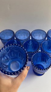 Vintage Cobalt Blue Glasses Candle Holders 4” Footed Cup, Votive Holder Boho Decor - Etsy