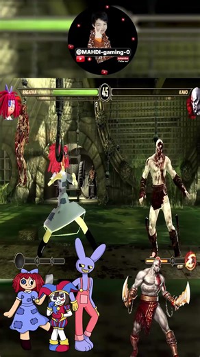 RAGATHA vs KRATOS: Digital Circus Meets God of War! 🎪🔥 #shorts