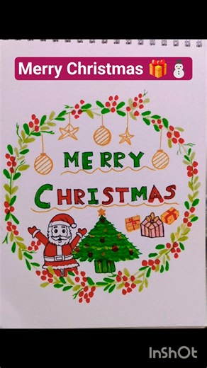 Merry Christmas 🎁⛄✨#shorts #drawing #painting #art #youtubeshorts #drawingtutorial #merrychristmas