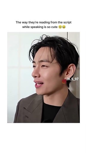 The way they’re reading from the script while speaking is so cute 🥹😂🤣 #bts #btsarmy