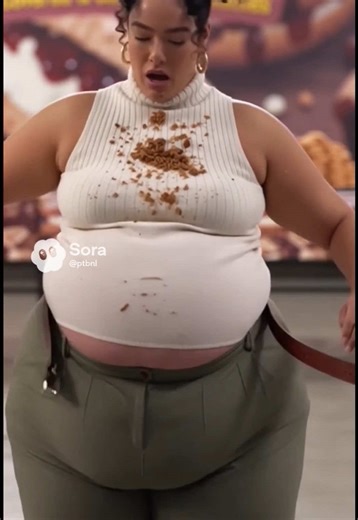 More belt busting action! I guess that happens when you’re paid in cookies. #fat #weightgain #curvytiktok #feeding #cookies