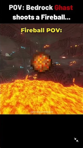 pov : bedrock Ghast shoots a fireball...