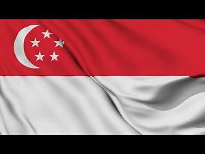 Flag of Singapore animated waving