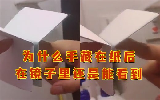 为什么手藏在纸后在镜子里还是能看到？哎~网友智商真是堪忧啊！