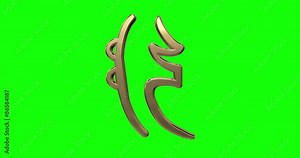 Reiki symbols for relaxation, and meditation, collection on the green screen and sea-sun-sky background with loop