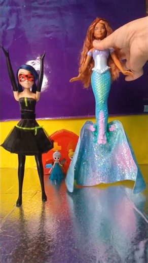 TRANSFORMING LADYBUG AND TRANSFORMING MERMAID ARIEL #ytshorts #disneycharacter #miraculousladybug