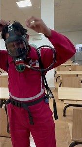 SCBA practical demonstration during training