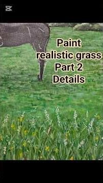 Paint realistic Grass - Part 2 - details 🌱 🎨 #art tutorials #painting grass #art #realistic grass