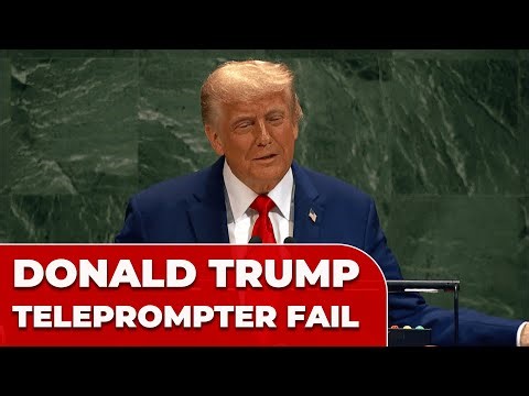 Trump OPENS UN ADDRESS with TELEPROMPTER FAIL that CRACKS ROOM