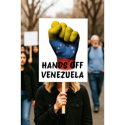 Hands off Venezuela Protest Sign | Latin America Solidarity Yard Sign | Anti War Political Poster | Peace Rally Sign - Etsy